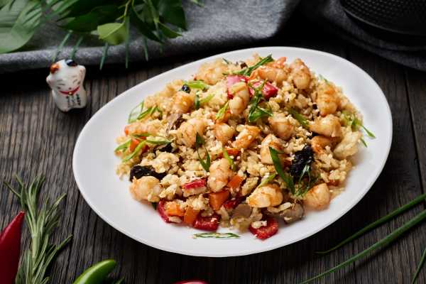 Тяхан с креветками